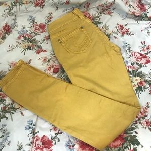Silver mustard skinny jeans